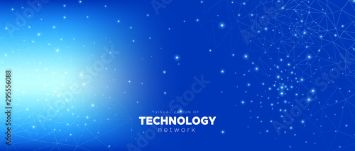 Big Data Concept. Technology Poster. Blue 