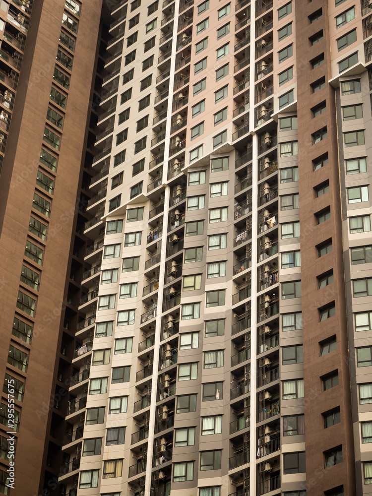 Closeup  apartment condominium building background