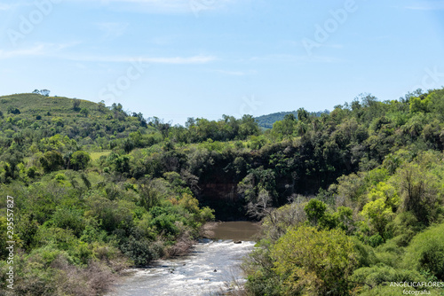 Rural landscape on the bank of Jaguarizinho river, RS, Brazil 01