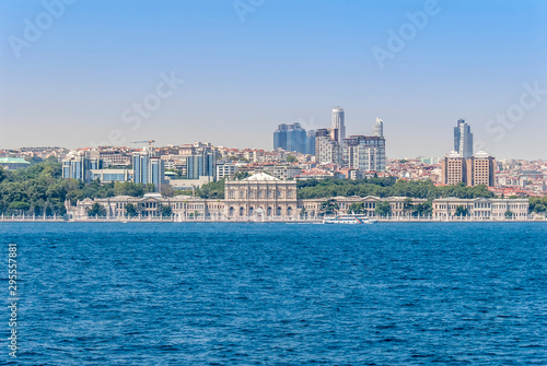Istanbul, Turkey, 29 June 2019: Dolmabahce Palace and Towers, Bosphorus. © Kayihan