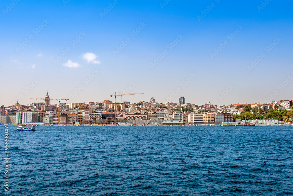 Istanbul, Turkey, 29 June 2019: Karakoy Galata Port and Tophane.