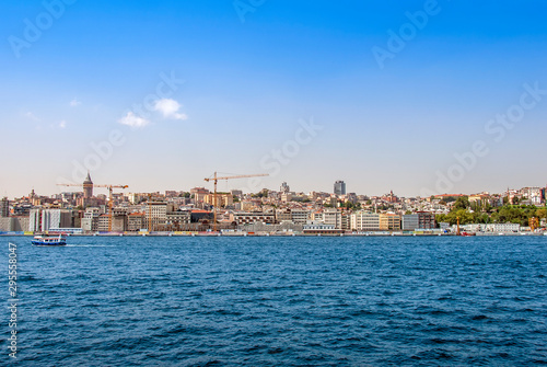 Istanbul, Turkey, 29 June 2019: Karakoy Galata Port and Tophane.