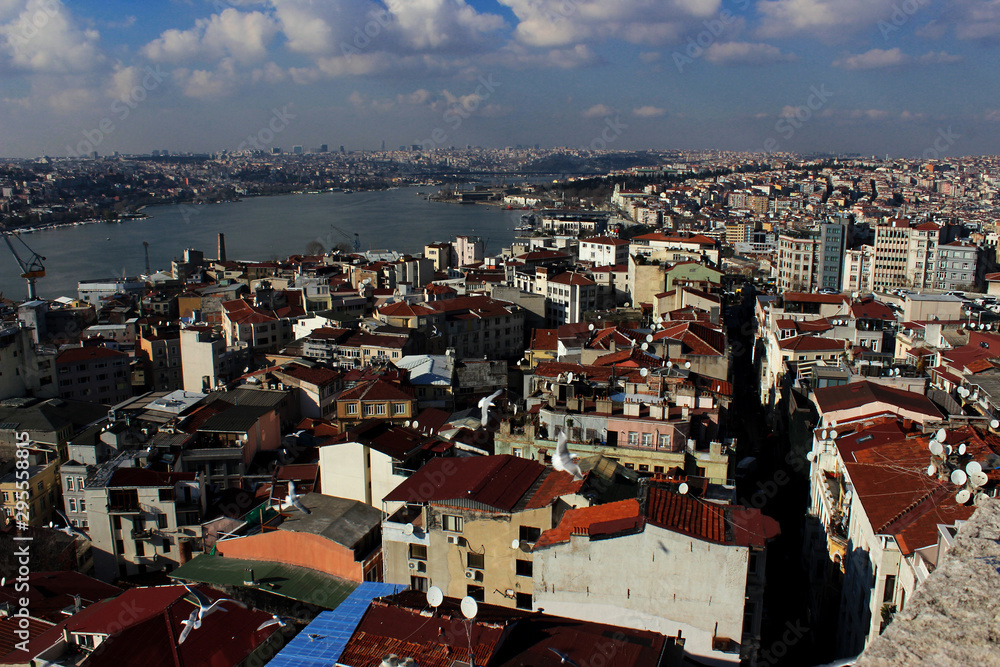 View of Istanbul and the Golden Horn from Galata Kulesi which is located in the European part of Istanbul on the high hill of the Galata district._4