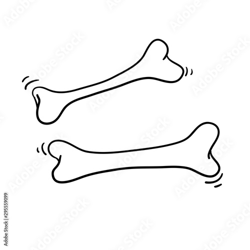doodle dog bone illustration handdrawn style vector