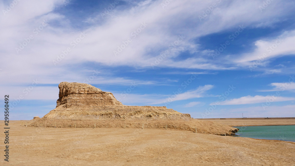 Landscape view of Water Yadan Geopark in Dunhuang Gansu China