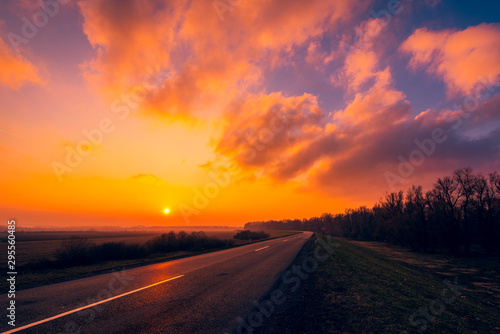 sunset on road © Zoran Jesic