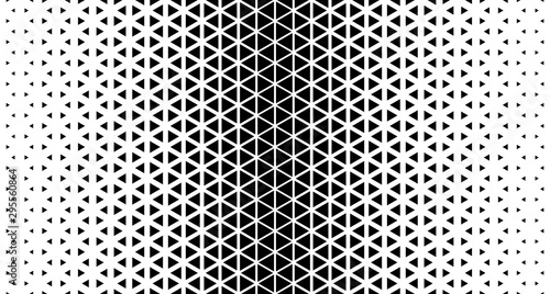 Vector Halftone abstract background. Black and white triangle polygonal texture.