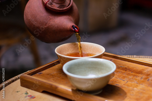 Fotografija Oriental tea service on a tray