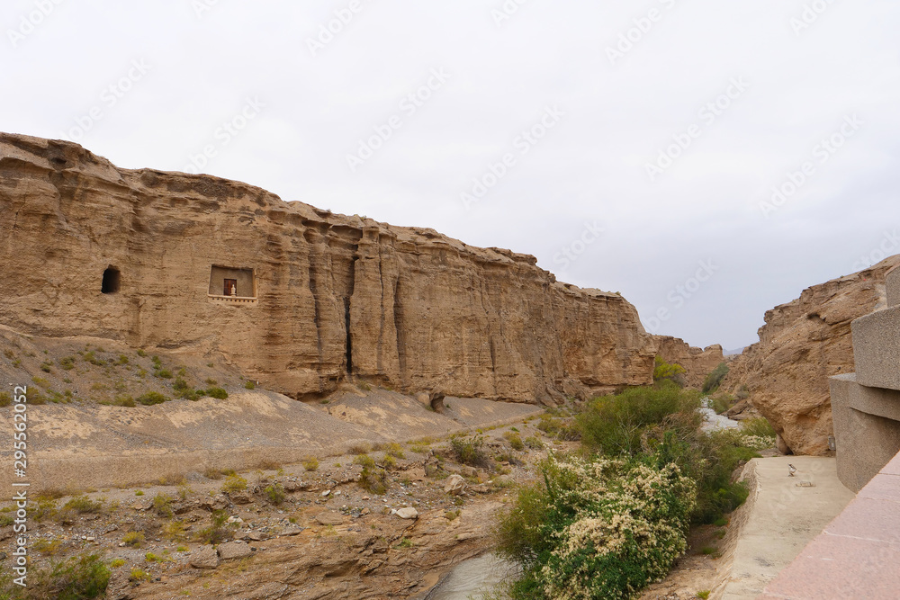 Landscape view of The Yulin Cave in Dunhuang Ggansu China