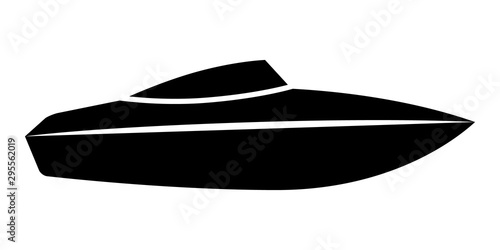 Fotótapéta Speed boat or speedboat / motorboat flat vector icon for transportation apps and