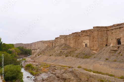 Landscape view of The Yulin Cave in Dunhuang Ggansu China