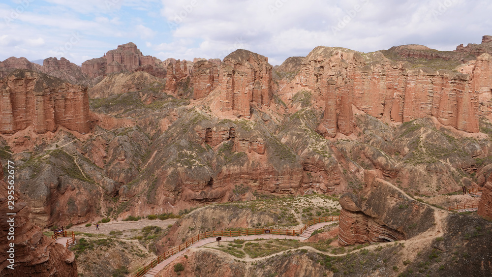 Beautiful landscape view of Binggou Danxia Scenic Area in Sunan Zhangye Gansu Province, China. Beautiful landscape view of Binggou Danxia Scenic Area in Sunan Zhangye Gansu Province, China.