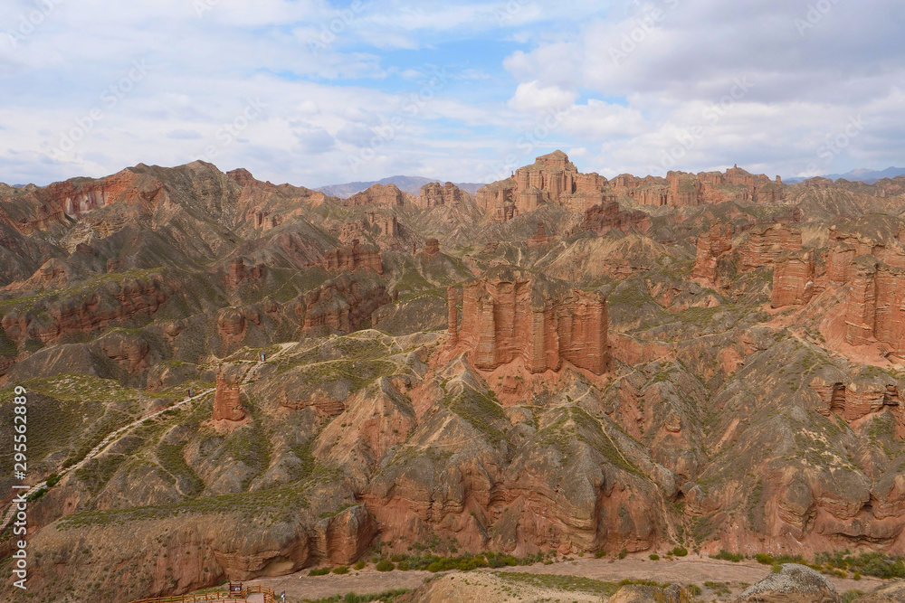 Beautiful landscape view of Binggou Danxia Scenic Area in Sunan Zhangye Gansu Province, China.