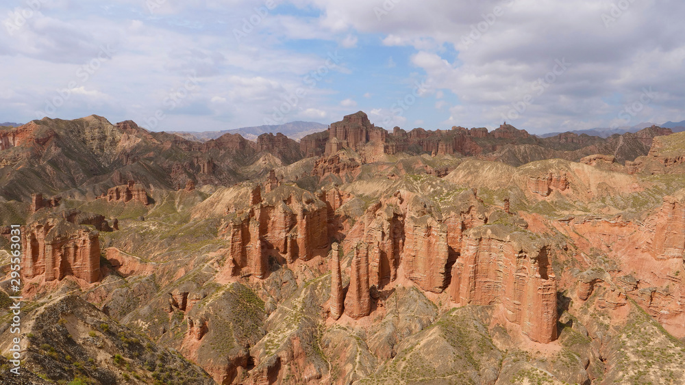 Beautiful landscape view of Binggou Danxia Scenic Area in Sunan Zhangye Gansu Province, China. Beautiful landscape view of Binggou Danxia Scenic Area in Sunan Zhangye Gansu Province, China.
