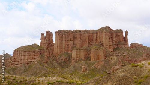 Beautiful landscape view of Binggou Danxia Scenic Area in Sunan Zhangye Gansu Province, China.