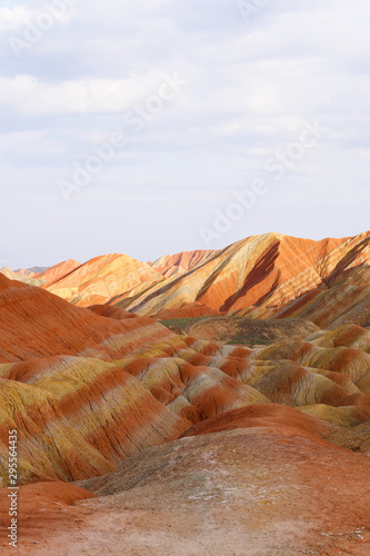 Beautiful nature landscape view of Zhangyei Danxia Landform in Gansu China. photo