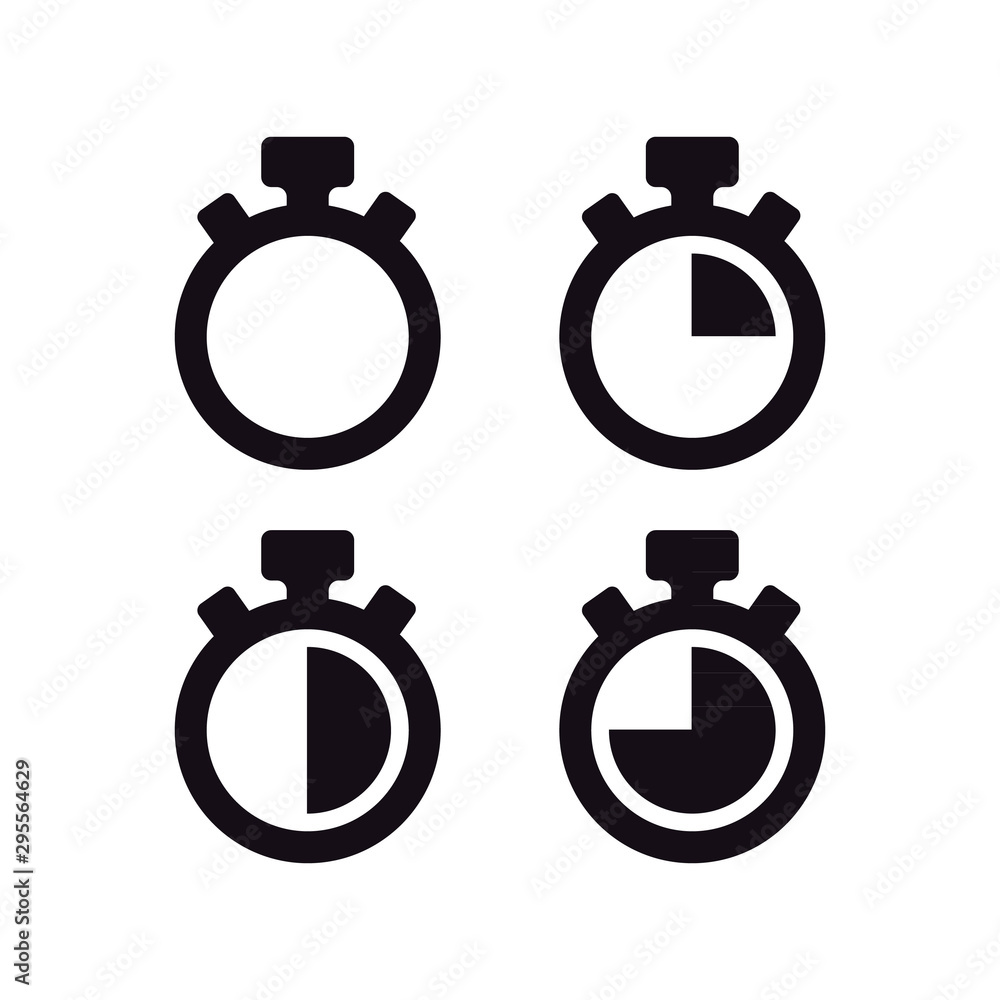 Time and Clock icons on white background Time and Clock icons on white background