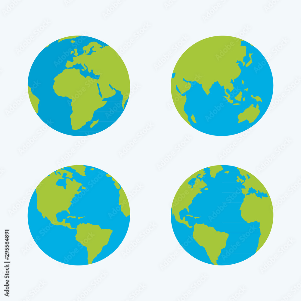 Set four Globes Icon