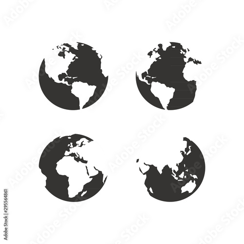 Earth Icon set isolated on white backgroud
