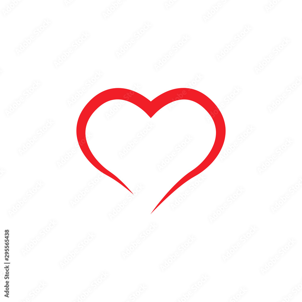 Heart line icon isolated on white background