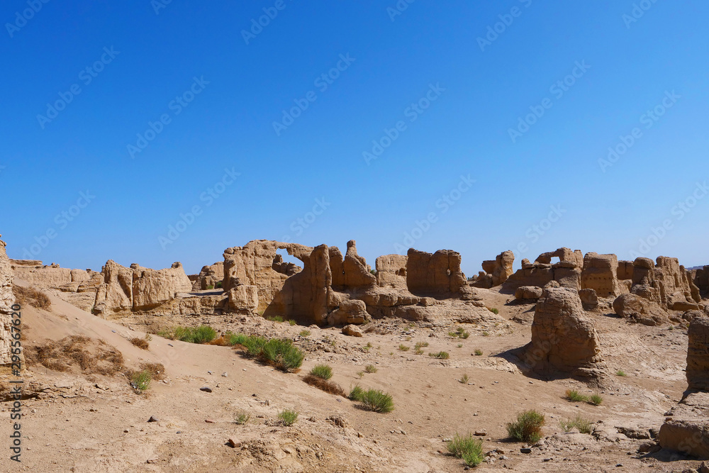 Landscape view of the Ruins of Jiaohe Lying in Xinjiang Province China. Landscape view of the Ruins of Jiaohe Lying in Xinjiang Province China.