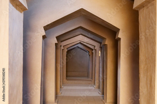 Loop door interior inside Sugong tower in Turpan. the largest ancient Islamic tower in Turpan Xinjiang, China.
