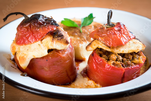 Rocoto relleno, traditional food from southern Peru photo