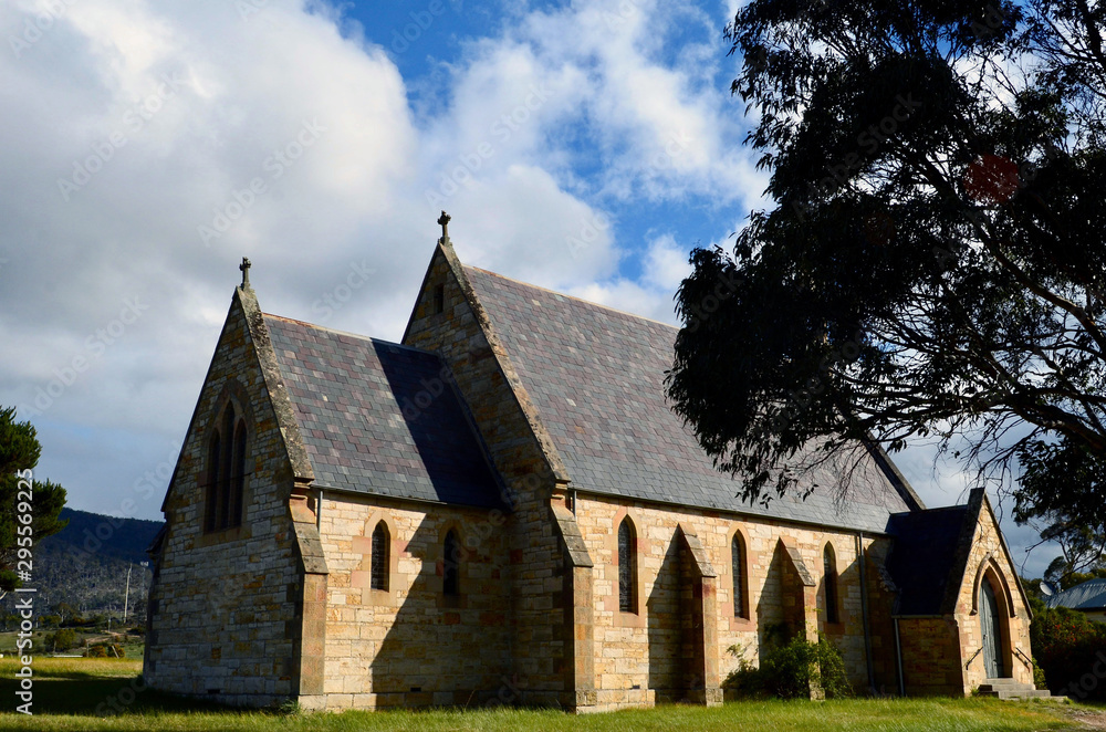 Fototapeta premium A view of St. Peter's Anglican Church in Fingal, Tasmania