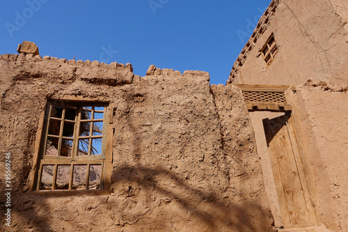 Ancient traditional residential old house village valley inTurpan Xinjiang Province China. photo