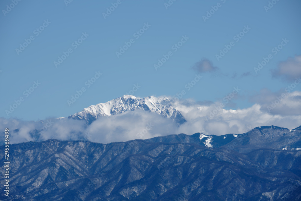Snowy mountains with cloud and sky Snowy mountains with cloud and sky
