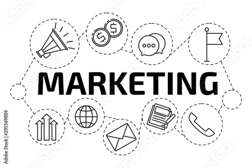 Marketing concept illustration. Flat style. 