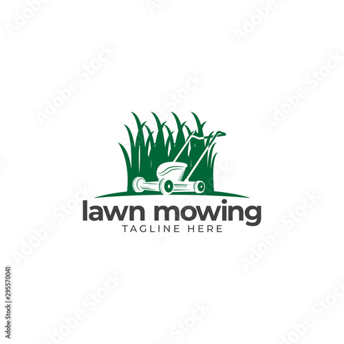 Lawn Mower Logo Vector Icon Illustration