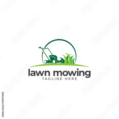 Lawn Mower Logo Vector Icon Illustration