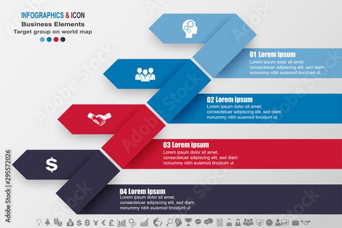Infographic business timeline process chart template and icons .  marketing icons can be used for workflow layout, report. Vector.