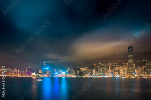 Long exposure Victoria harbor landscape