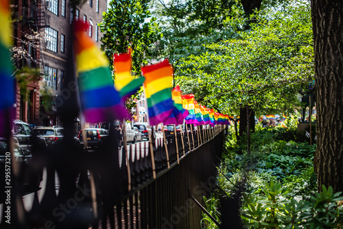 Pride flags in the park at Stonewall photo