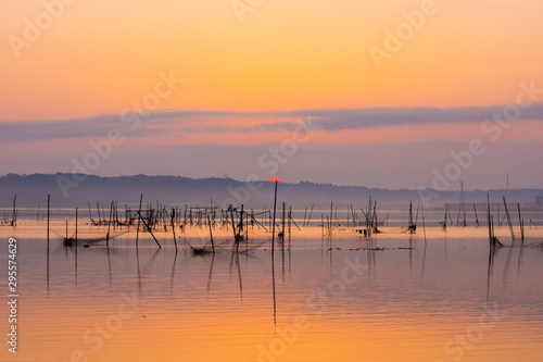 日の出 早朝 印旛沼 絶景
