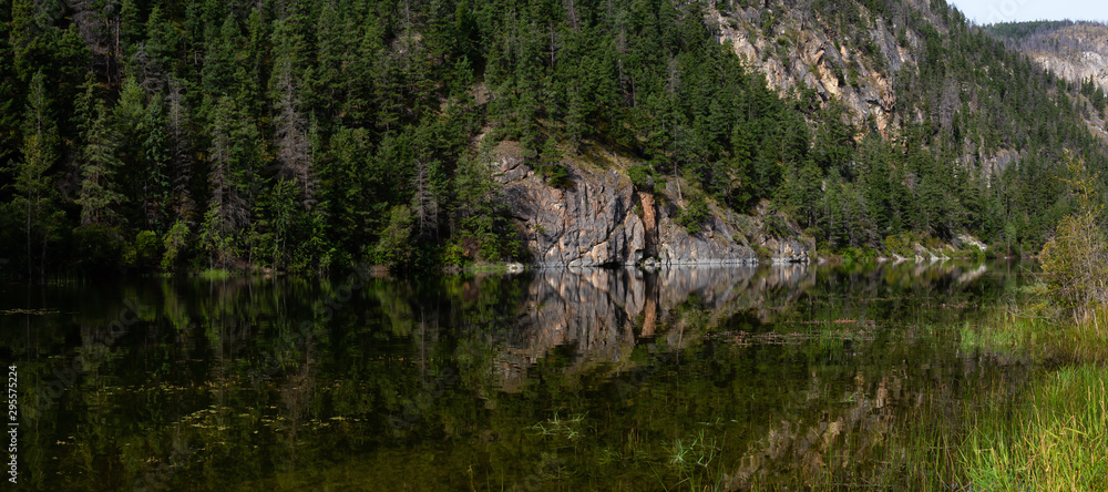 Beautiful Panoramic View of Crown Lake in Marble Canyon Provincial Park during summer time. Located in Pavilion, British Columbia, Canada. Beautiful Panoramic View of Crown Lake in Marble Canyon Provincial Park during summer time. Located in Pavilion, British Columbia, Canada.