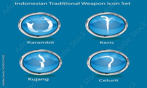 Indonesian Traditional Weapon Icon set