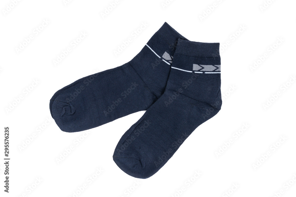 Men's cotton socks black on white background Men's cotton socks black on white background