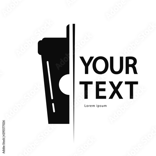 Disposable coffee cup logo, icon isolated on white background.