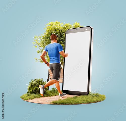Unusual 3d illustration smart phone application