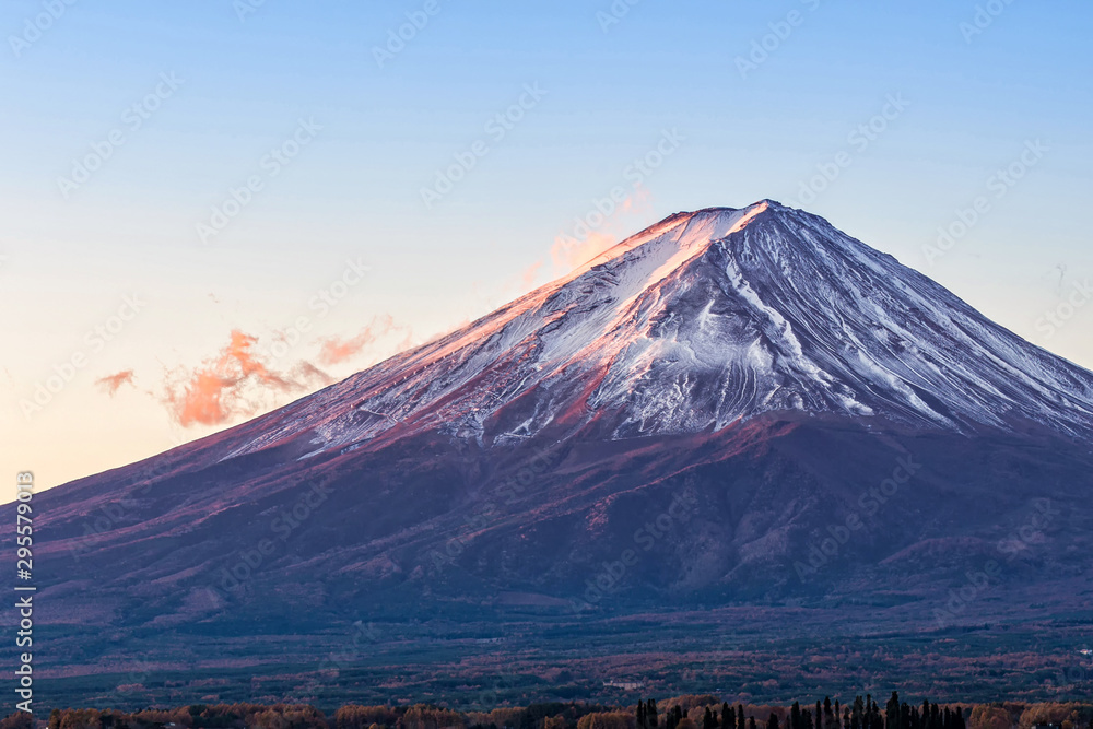 Mount Fuji, Fuji Mountain or Fujisan located on Honshu Island, is the highest mountain in Japan.