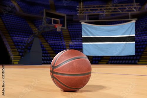 Botswana Botswana flag and basketball on Court Floor © Derek Brumby