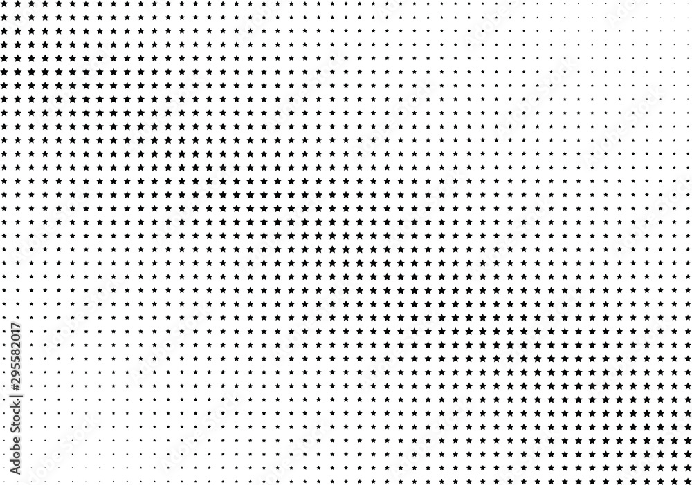Abstract halftone dotted background. Monochrome futuristic grunge pattern, stars. Vector modern optical pop art texture for posters, site, postcard, cover, labels, vintage sticker, mock-up layout. Abstract halftone dotted background. Monochrome futuristic grunge pattern, stars. Vector modern optical pop art texture for posters, site, postcard, cover, labels, vintage sticker, mock-up layout.