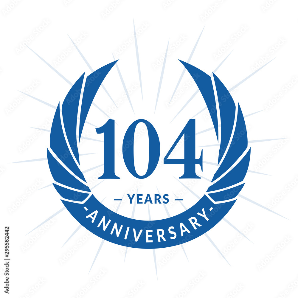 104th years anniversary celebration design. One hundred and four years logotype. Vector and illustration. 104th years anniversary celebration design. One hundred and four years logotype. Vector and illustration.