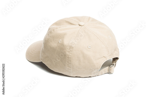 beige baseball cap or Working peaked cap. Isolated on a white background.