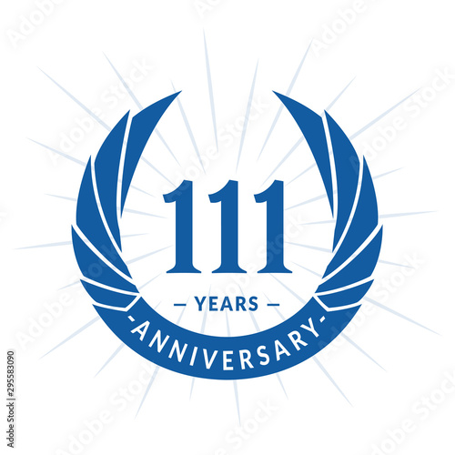 111st years anniversary celebration design. One hundred and eleven years logotype. Vector and illustration.