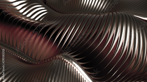 Wallpaper Mural Luxury golden metal background with lines. 3d illustration, 3d rendering. Torontodigital.ca