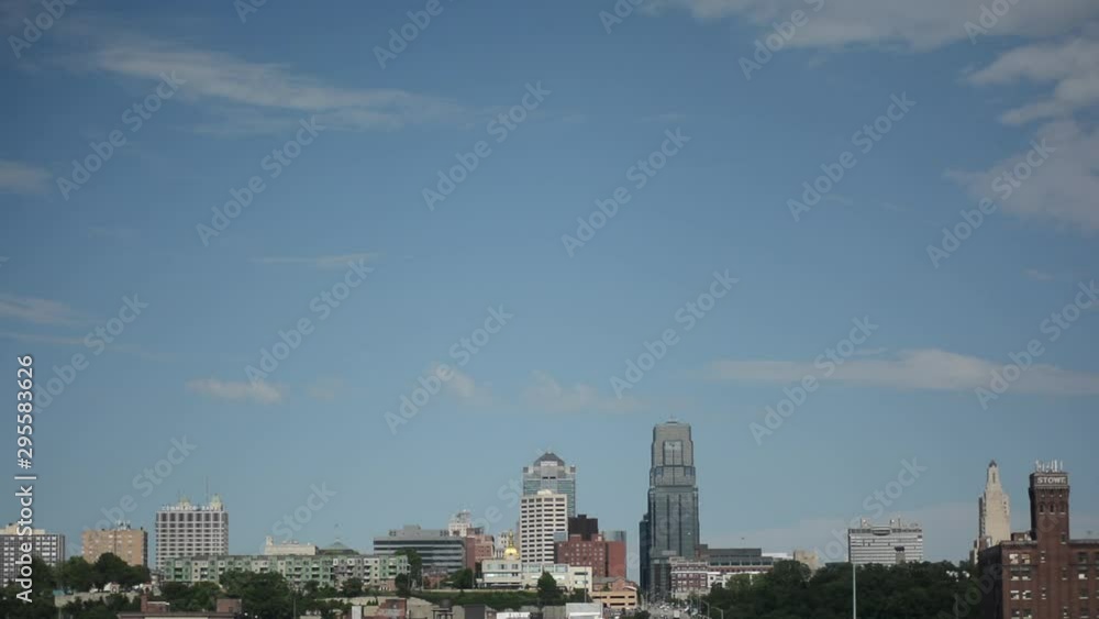 Kansas City Missouri Skyline with Negative Space on a Sunny Day Kansas City Missouri Skyline with Negative Space on a Sunny Day